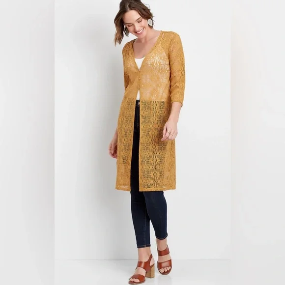 MAURICES button front lace cardigan-medium (read description) - Picture 1 of 9
